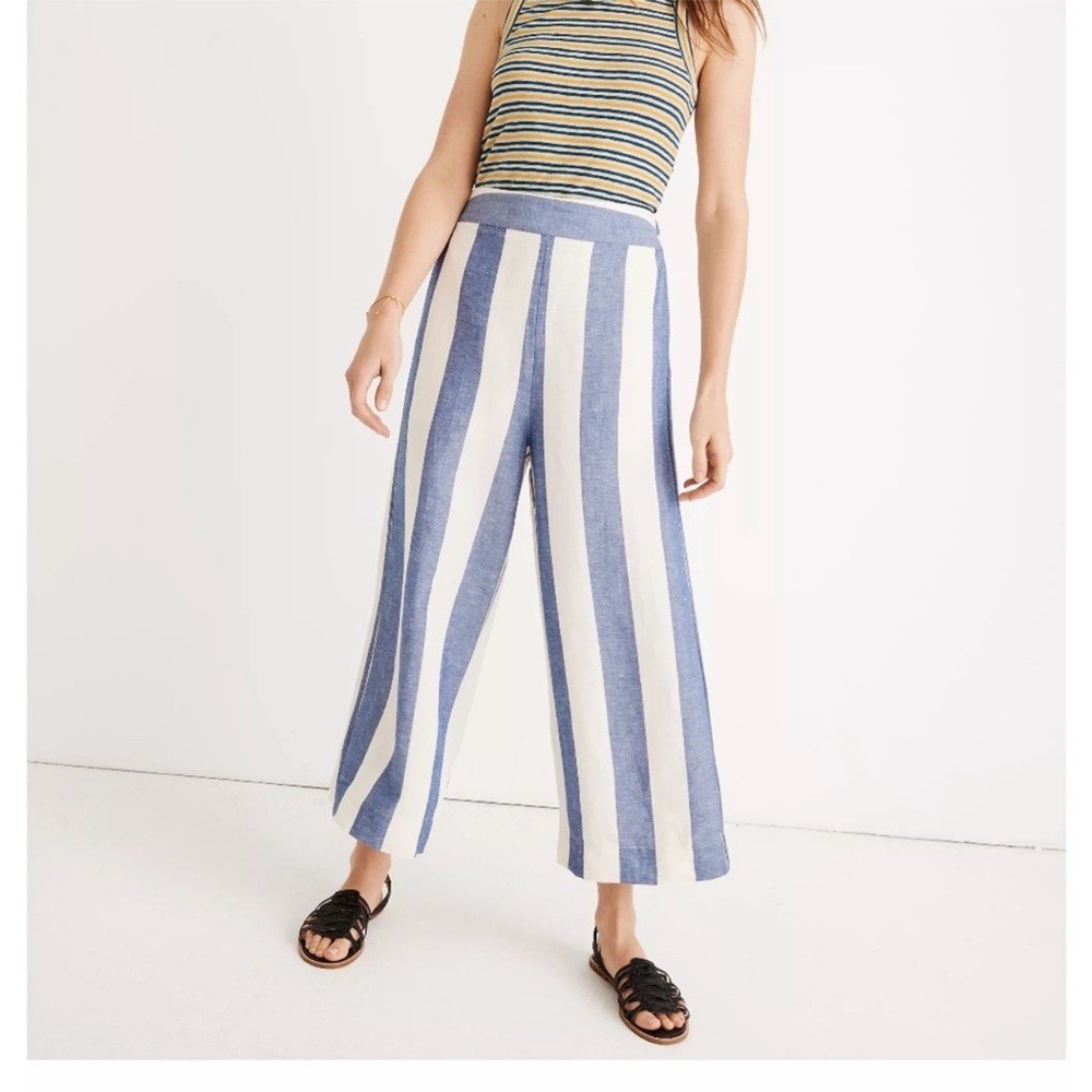 Madewell Huston‎ Pull-On Crop Pants in Stripe Size Small